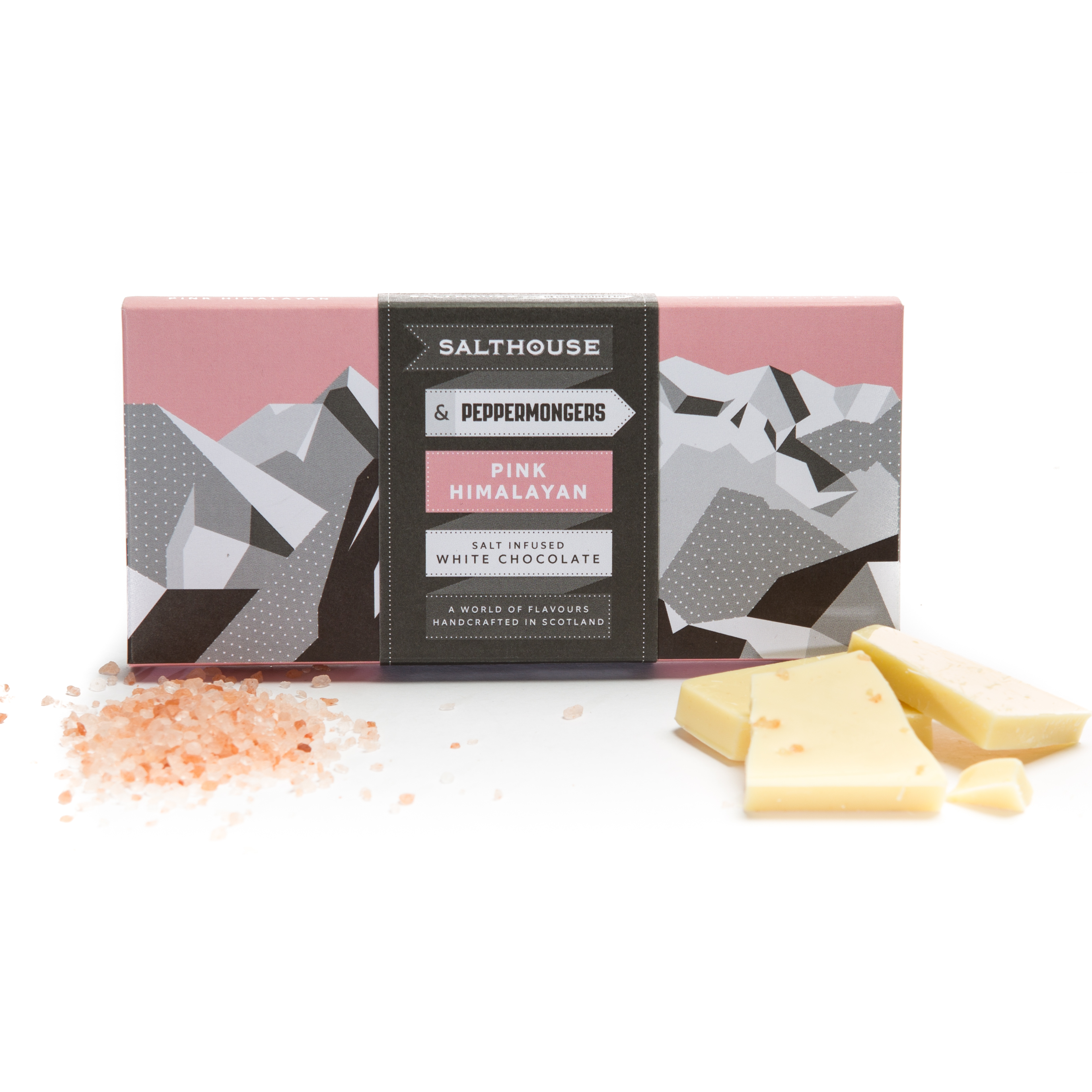 White chocolate bar with Pink Himalayan Salt White chocolate bar with Pink Himalayan Salt